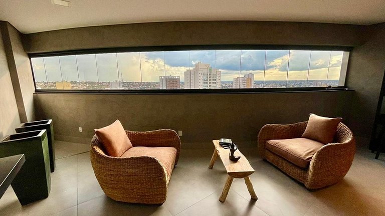 Flat Vertigo - luxuoso com churrasqueira e sacada